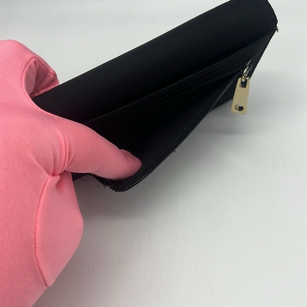 Nine West Nylon Fabric Medium Trifold Wallet Black with Gold Toned Hardware - Picture 14 of 15